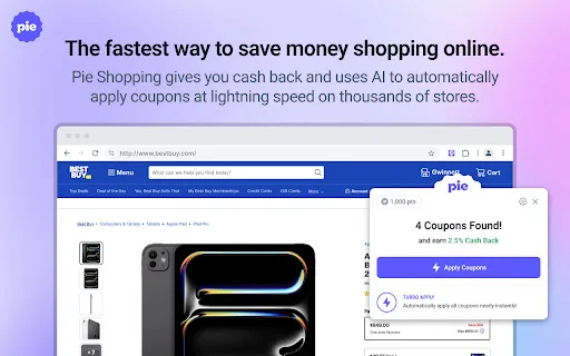 Pie Shopping: AI Cash Back at Coupons – I-download ang Libre - Screenshot 1