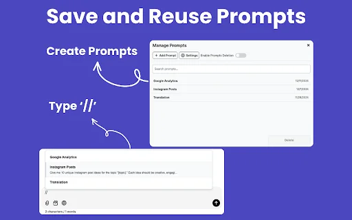 AI Toolbox para sa Chrome – Ayusin ang Iyong AI Chats at Prompts - Screenshot 5