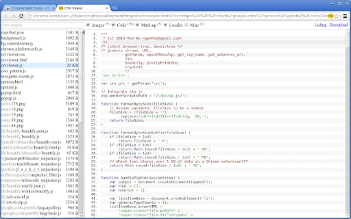Chrome Extension Source Viewer: Tingnan ang Source Code nang Libre - Screenshot 2