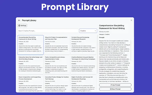 AI Toolbox para sa Chrome – Ayusin ang Iyong AI Chats at Prompts - Screenshot 1